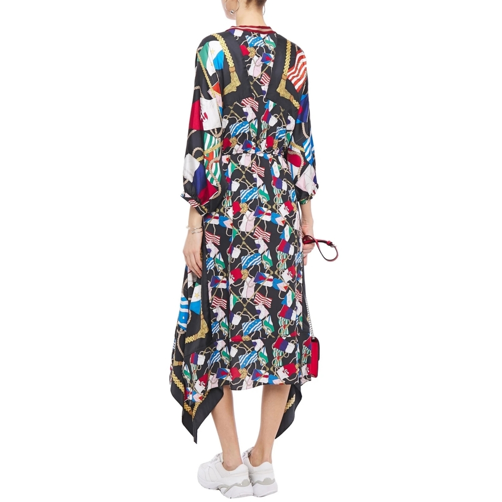 Rare sandro scarf print silk dress - Picture 3 of 6